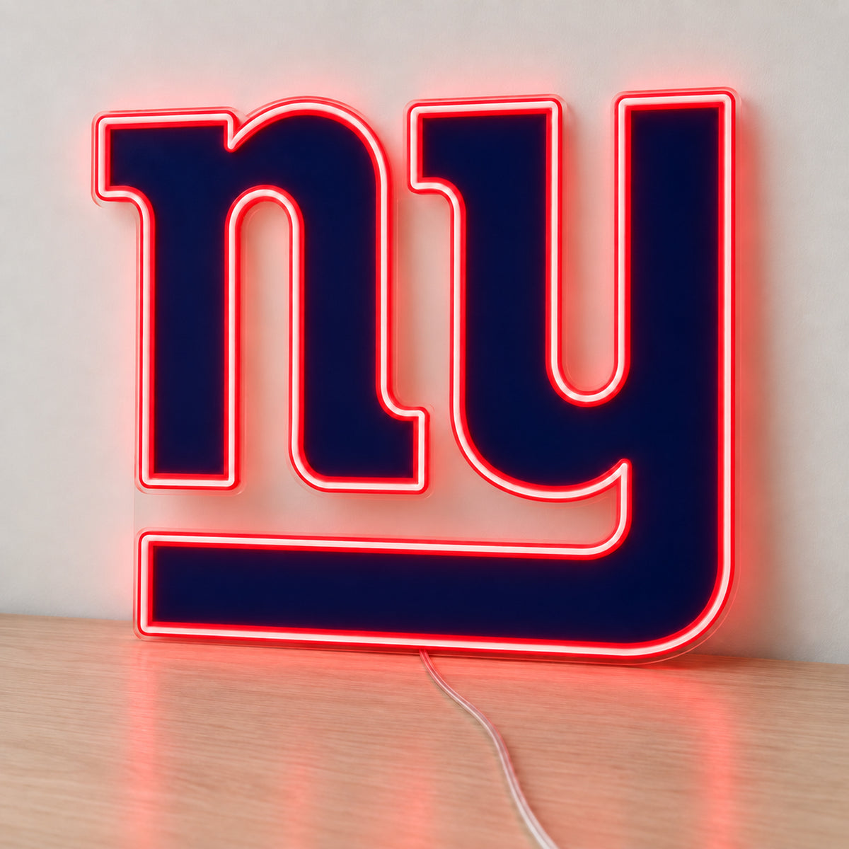 New York Giants LED Neon Sign, featuring illuminated team logo on a light background.