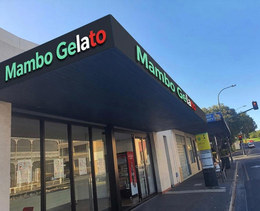 2 x custom signs on rails - Neon Lanes