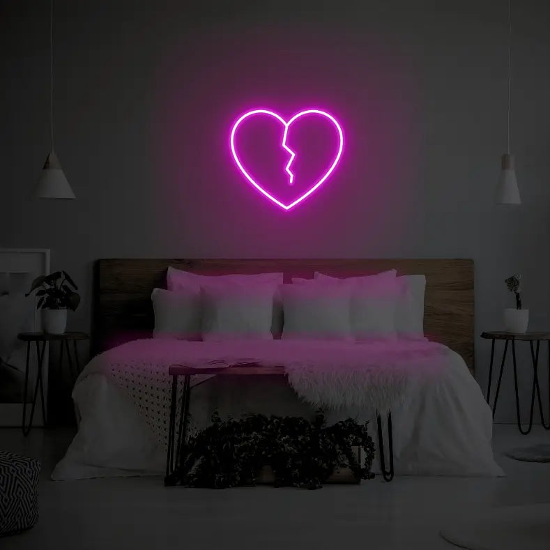Broken Heart LED Neon Light Sign - Neon Lanes
