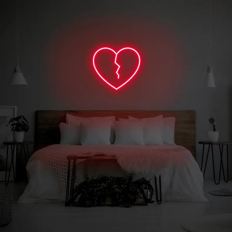 Broken Heart LED Neon Light Sign - Neon Lanes