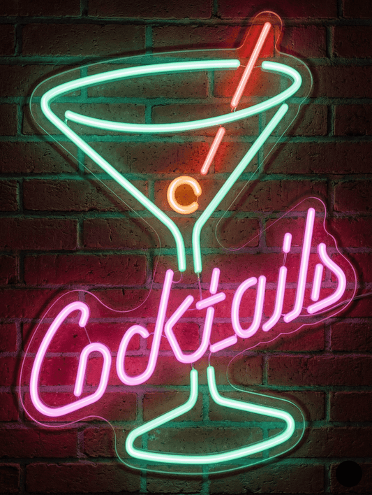 Cocktails Glass LED Neon Sign - Bar and Venue Icon Sign - Neon Lanes