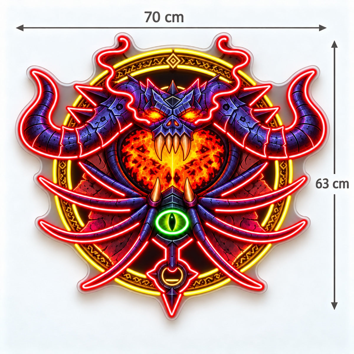 Custom Design: 2 x UV & Neon, dragon sign measuring 70 cm wide by 63 cm high
