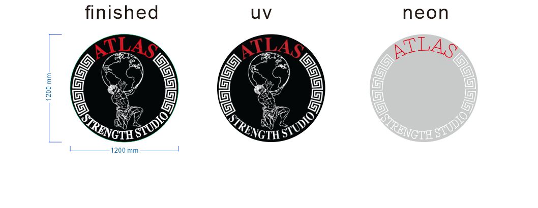 Custom design: Atlas Strength Studio - Neon Lanes