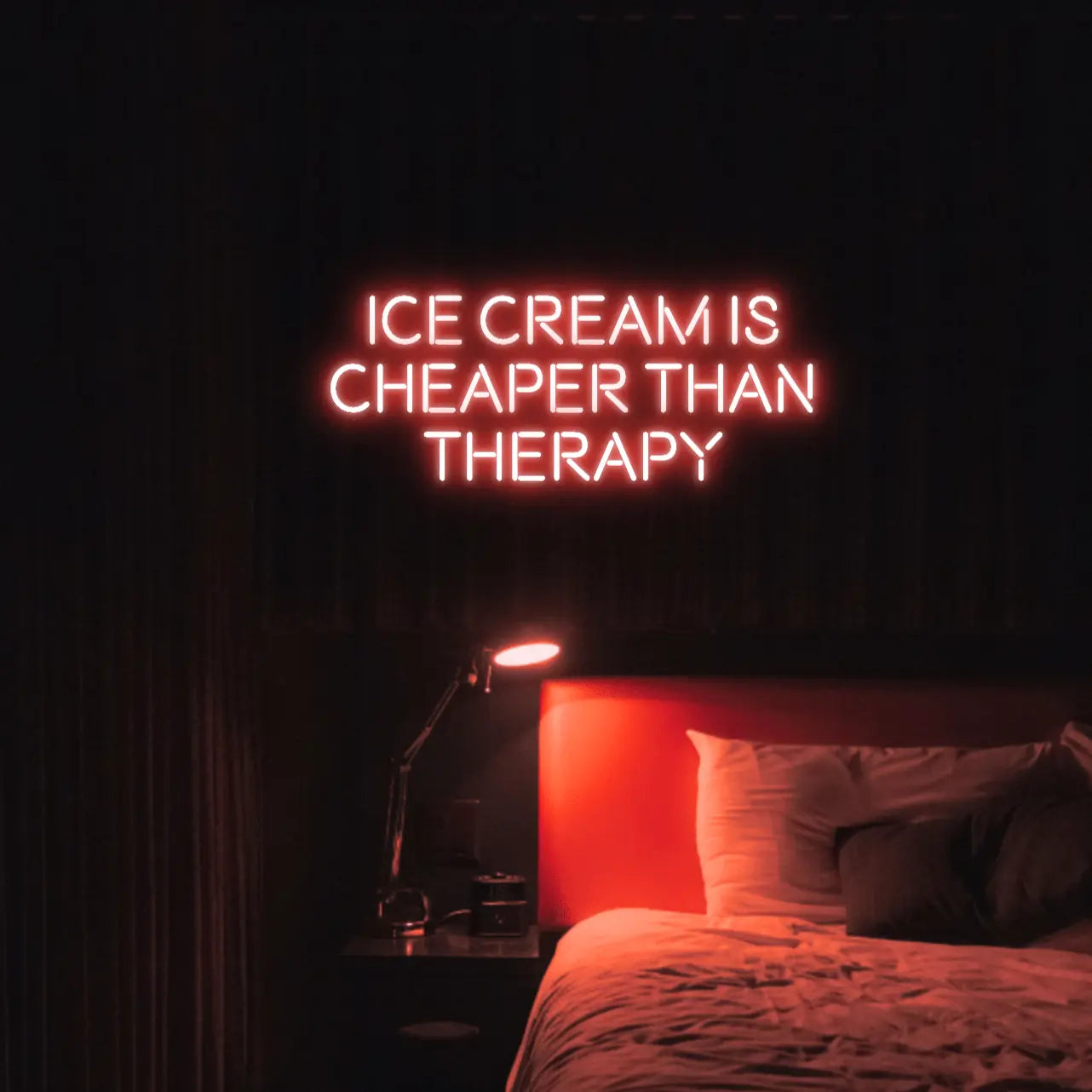 Ice Cream Is Cheaper Than Therapy LED Neon Light Sign - Neon Lanes