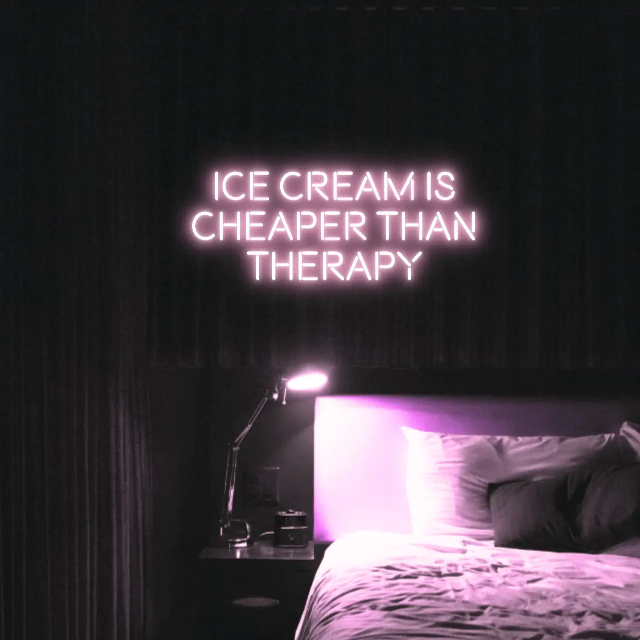 Ice Cream Is Cheaper Than Therapy LED Neon Light Sign - Neon Lanes