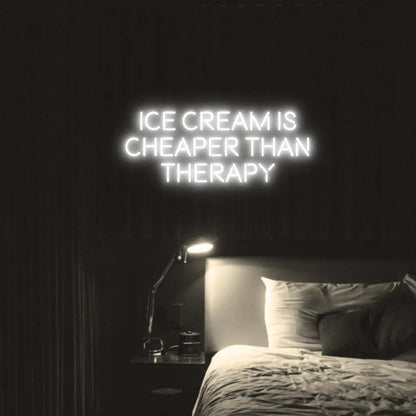 Ice Cream Is Cheaper Than Therapy LED Neon Light Sign - Neon Lanes