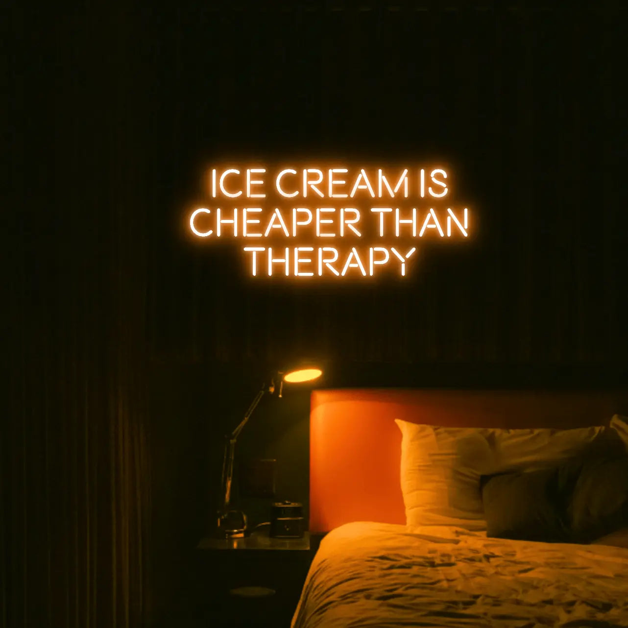 Ice Cream Is Cheaper Than Therapy LED Neon Light Sign - Neon Lanes