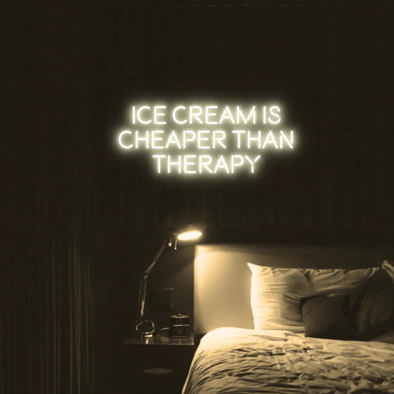 Ice Cream Is Cheaper Than Therapy LED Neon Light Sign - Neon Lanes