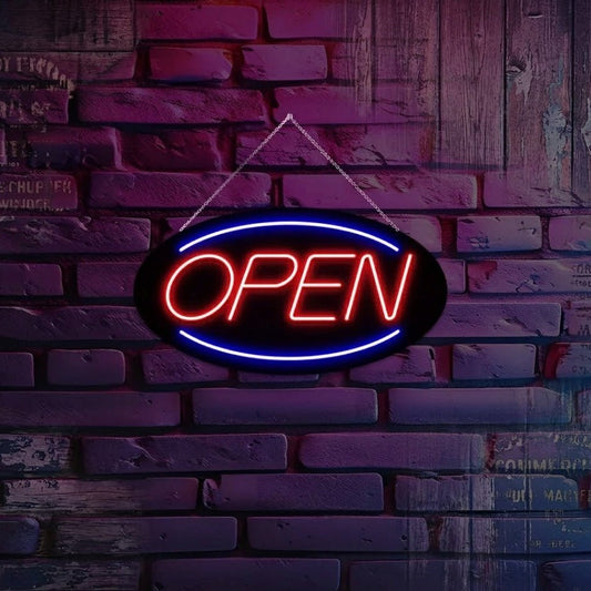 Open Neon Sign - Classic LED Business Sign - Neon Lanes