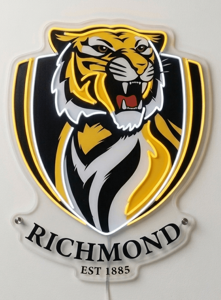 Richmond LED Neon Sign (AFL Inspired Tigers Logo) - Neon Lanes