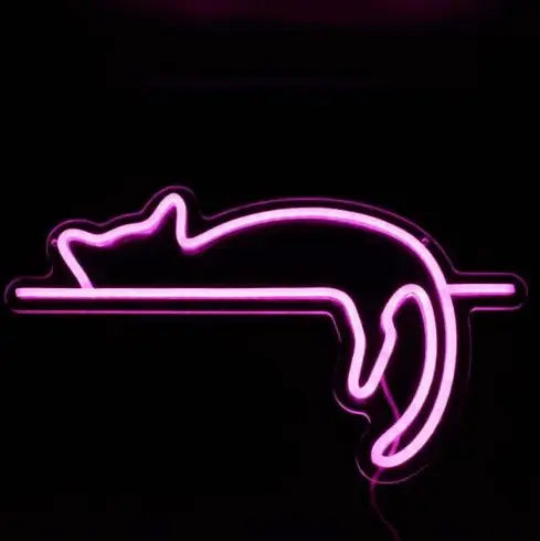 Sleeping Cat LED Neon Sign - Neon Lanes